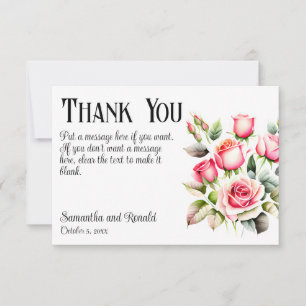 Élégant Roses Pretty Rose Carte de remerciements M
