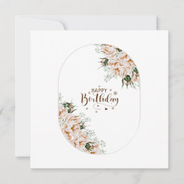 Elegant Roses Watercolor Floral  Birthday Card  Karte