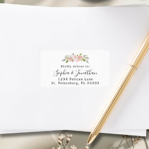 Elegant Roses Wedding RSVP Mailing Adressaufkleber