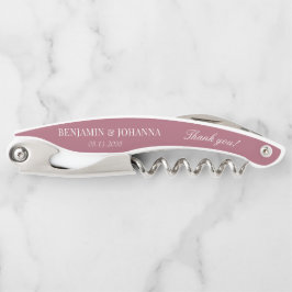Elegant Rosewood Pink Wedding Vielen Dank Kellnermesser