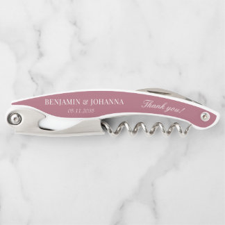 Elegant Rosewood Pink Wedding Vielen Dank Kellnermesser