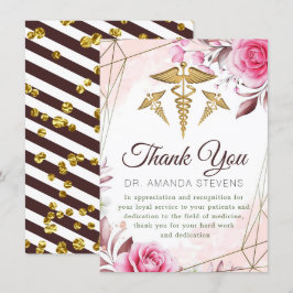 Elegant Rosy Doctor Danke Karte