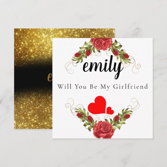 Elegant Rosy wird meine Freundin-Karte sein Dankeskarte (Vorne/Hinten)