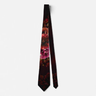 Elegant Rot-Blütenhochzeit-Moody gotisch Krawatte