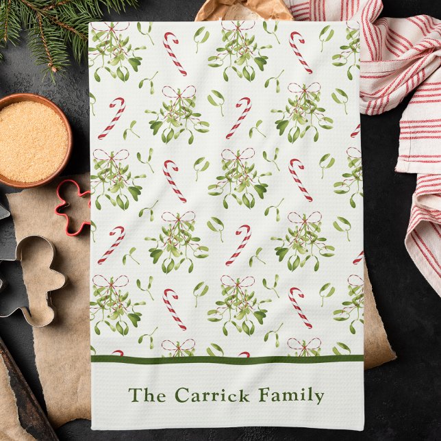 Elegant Rot & Grün Weihnachten Botanisch Geschirrtuch (Von Creator hochgeladen)