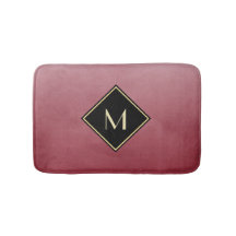 Elegant rot mit einfachem Goldmonogramm