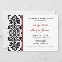 Elegant Rot und Schwarzer Damaskus | Hochzeit Einladung