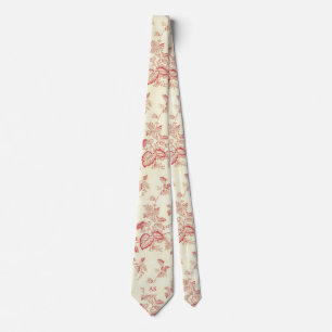 Elegant, rote Herzensrichtungen   Floral Monogramm Krawatte