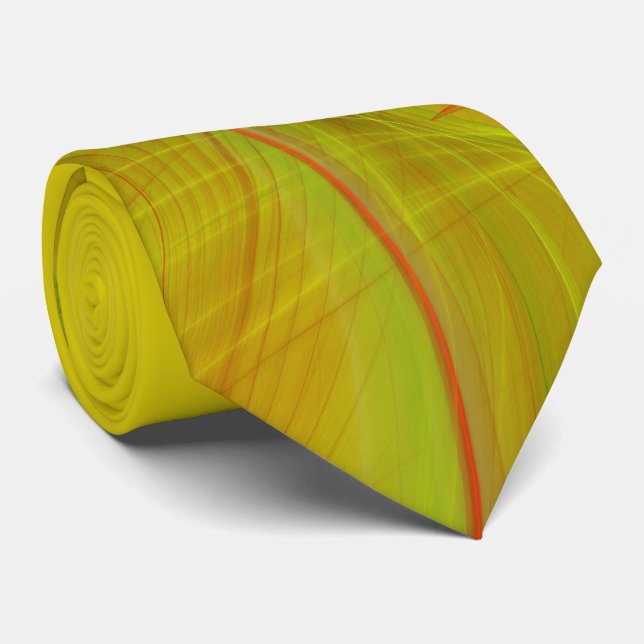 Élégant Rouge Abstrait classique / Yello cravate f (Roulé)