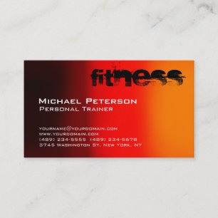 Élégant Rouge Jaune Brown Fitness Carte de visite