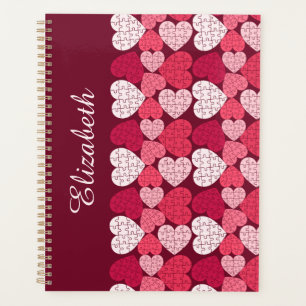 Élégant Rouge rose Jigsaw Puzzle Motif Nom