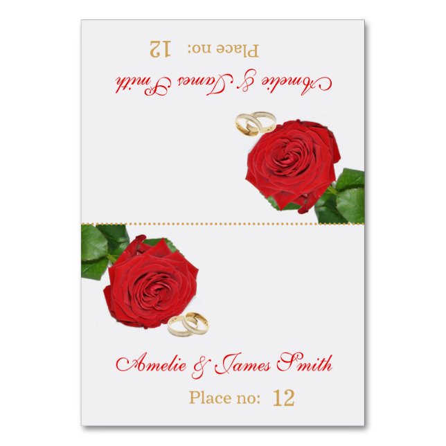 Elégant Rouge Rose Mariage Cartes de table Siège (Par défaut)