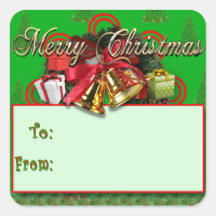 Élégant rouge vert or Noël Cadeau étiquette