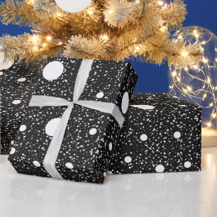 Élégant rouleau de papier cadeau noir et blanc
