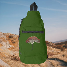 Elegant Rowan Tree Design auf einem Smart Green Crossbody Bag