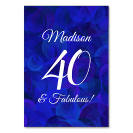 Elegant Royal Blue 40 und fabelhafte Geburtstagspa Tischnummer