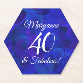 Elegant Royal Blue 40 und fabelhafte Geburtstagspa Untersetzer