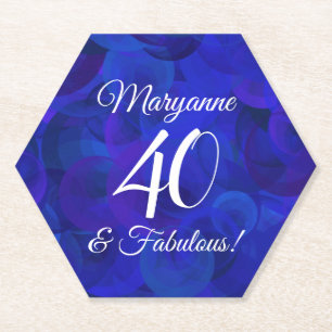 Elegant Royal Blue 40 und fabelhafte Geburtstagspa Untersetzer