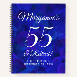 Elegant Royal Blue 55 & Remüde Rente Party Notizbuch