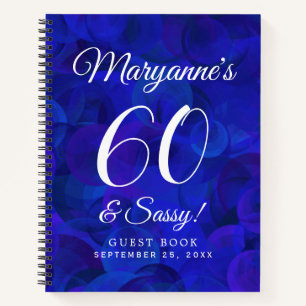 Elegant Royal Blue 60 & Sassy Birthday Party Notizbuch