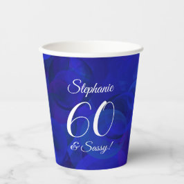 Elegant Royal Blue 60 und Sassy Birthday Party Pappbecher
