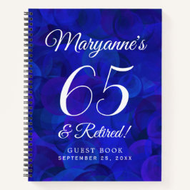 Elegant Royal Blue 65 & Remüde Rente Party Notizbuch