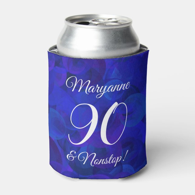 Elegant Royal Blue 90 und Nonstop Birthday Party Dosenkühler (Kanne Vorderseite)
