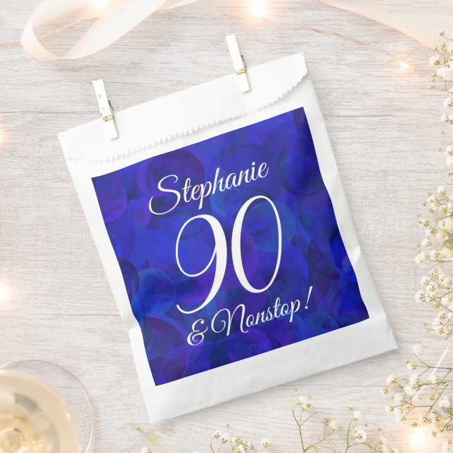 Elegant Royal Blue 90 und Nonstop Birthday Party Geschenktütchen (Ausgeschnitten)