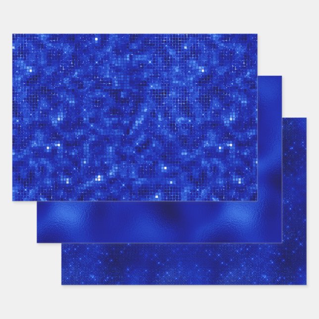 Elegant Royal Blue Foil Hanukkah Geschenkpapier Set (Set)