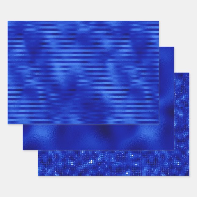 Elegant Royal Blue Foil Hanukkah Geschenkpapier Set (Set)