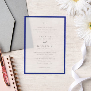Elegant Royal Blue Monogram Modern Wedding