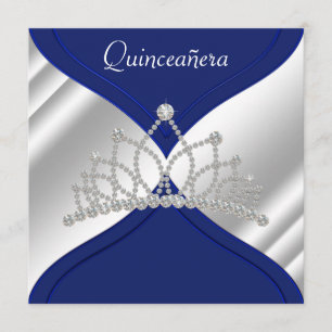 Elegant Royal Blue Quinceanera Einladungen