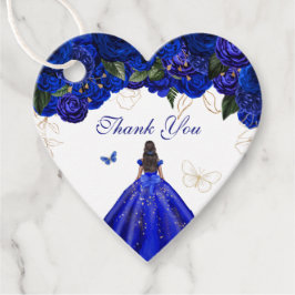 Elegant Royal Blue Rose Butterfly Quinceanera Geschenkanhänger