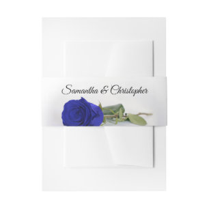 Elegant Royal Blue Rose Simple Glam Wedding Einladungsbanderole