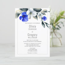 Elegant Royal Blue und White Floral