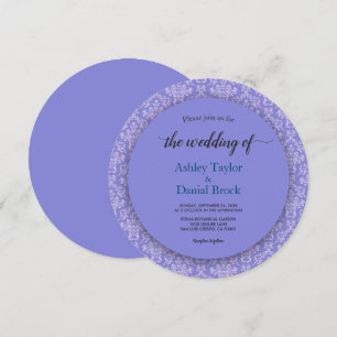 Elegant Royal Blue Verziert Chic Damask Wedding Einladung