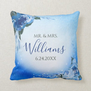 Elegant Royal Blue Watercolor Kissen