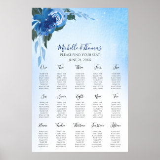 Elegant Royal Blue Watercolor Poster