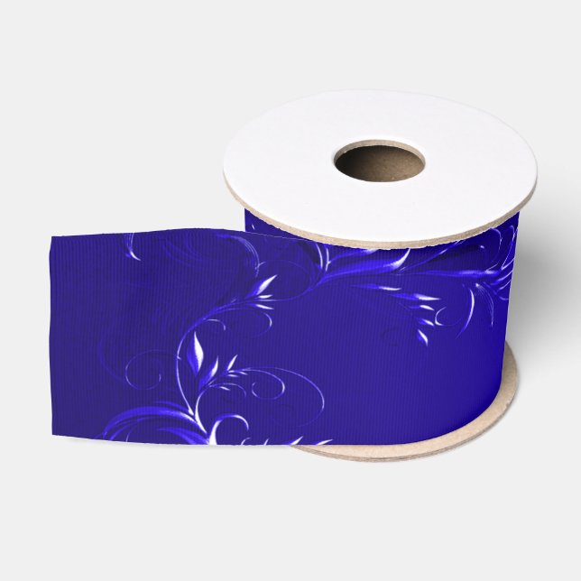 Elegant Royal Blue Wedding Ripsband (Spule)