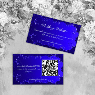 Elegant Royal Blue Wedding Website Begleitkarte