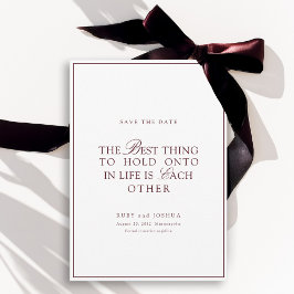 Elegant Royal Burgundy & White Wedding  Save The Date