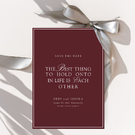 Elegant Royal Burgundy & White Wedding  Save The Date