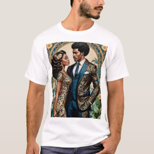 Elégant Royal Couple Luxury Fashion Art T-Shirt