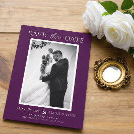 Elegant Royal Crimson Foto Save the Date Einladung