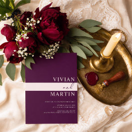 Elegant Royal Crimson Wedding All-in-One QR Einladung