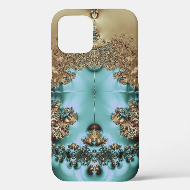 Elegant Royal Gold und Aqua Case-Mate iPhone Case (Rückseite)