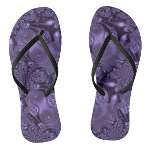 Elegant Royal Lila Liquid Sparkle Flip Flops