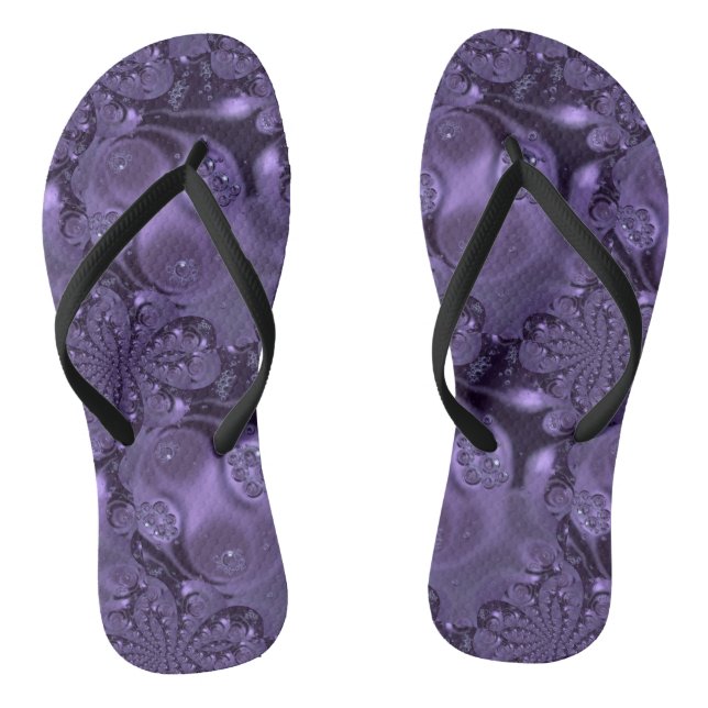 Elegant Royal Lila Liquid Sparkle Flip Flops (Fußbett)