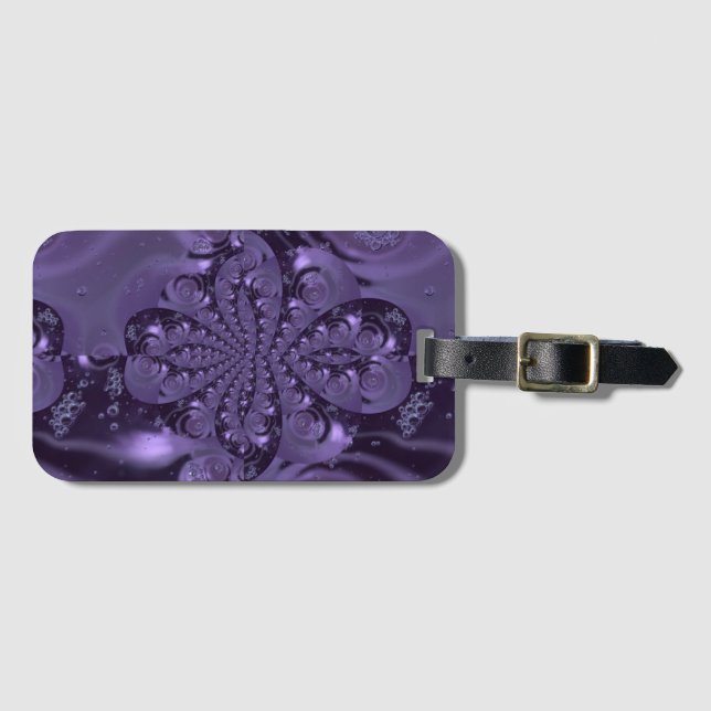 Elegant Royal Lila Liquid Sparkle Gepäckanhänger (Vorderseite (Horizontal))