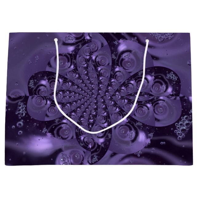 Elegant Royal Lila Liquid Sparkle Große Geschenktüte (Vorderseite)